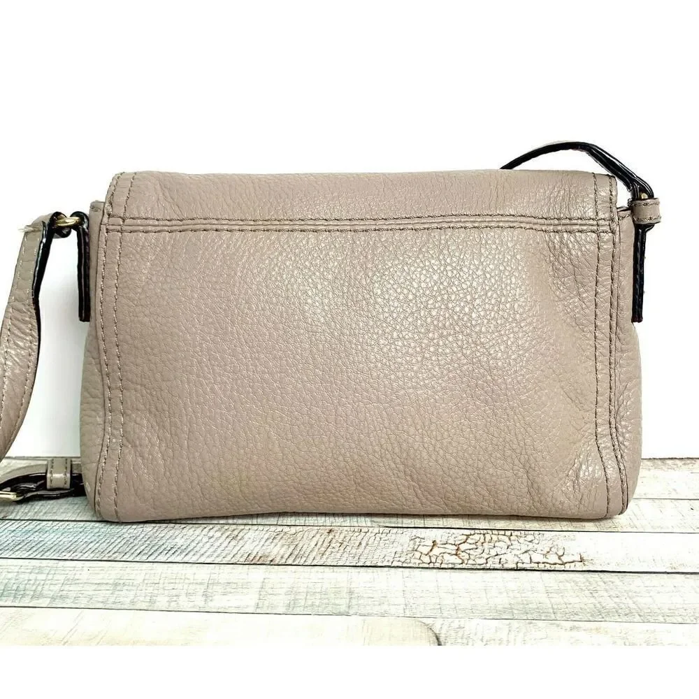 kate spade MUSHROOM BEIGE GENUINE LEATHER SMALL SHOULDER BAG HANDBAG CROSSBODY